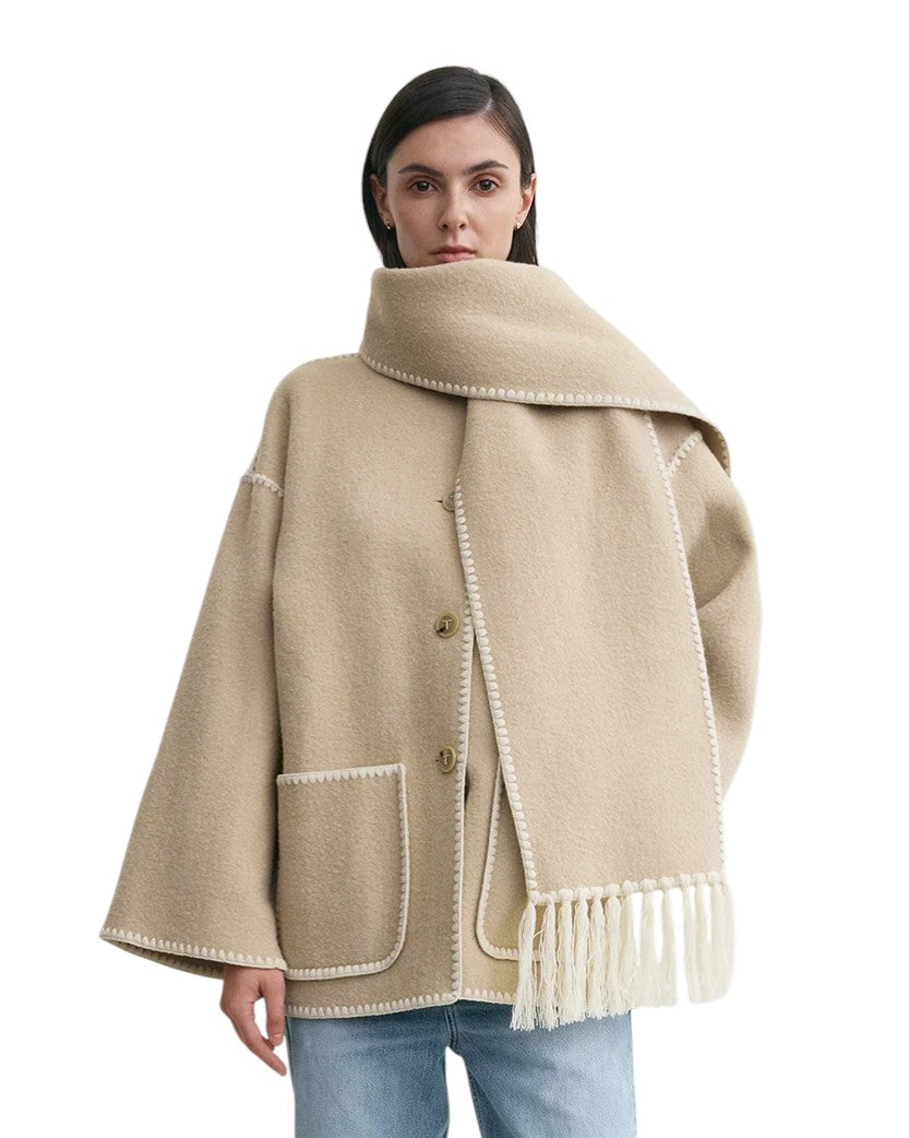 Toteme Embroidered Scarf Jacket Harvest