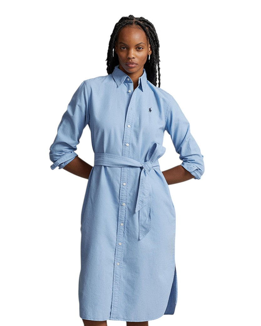 Polo Ralph Lauren Belted Cotton Oxford Shirtdress Blue