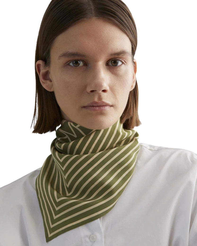 Toteme Signature Monogram Silk scarf Green
