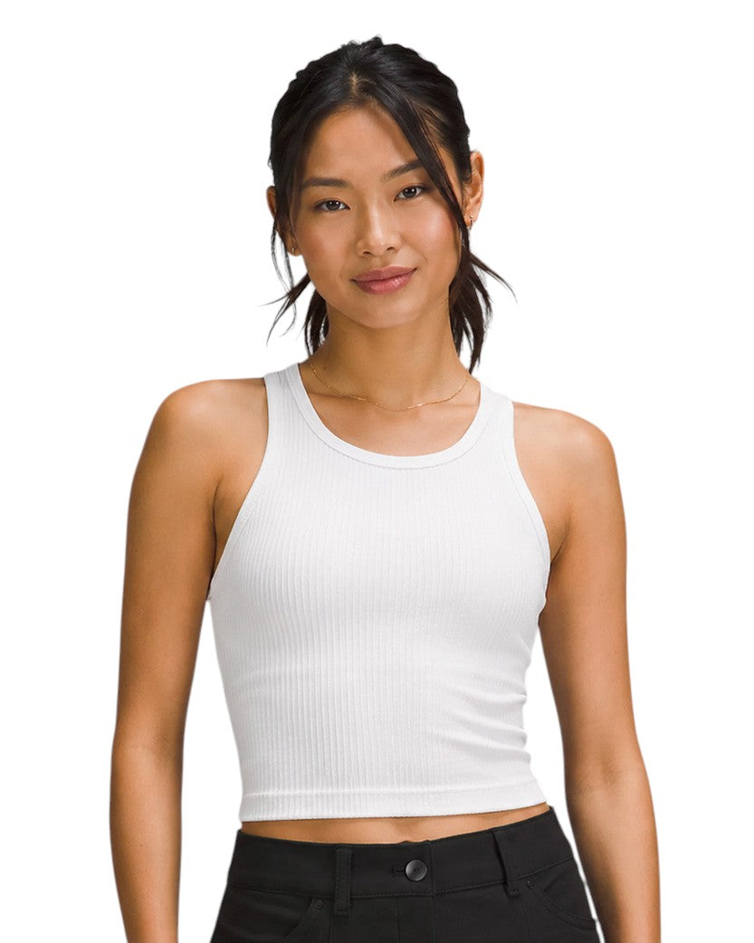 Lululemon Ebb to Street Cropped Racerback Tank Top White