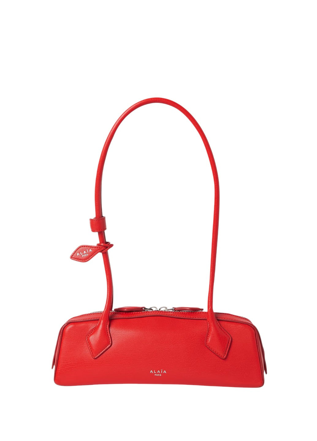ALAIA Le Teckel Shoulder Bag In Shiny Goatskin Red