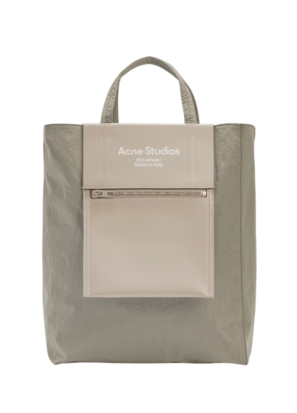Acne Studios Baker Out medium canvas and printed leather tote Grey