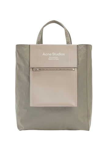 Acne Studios Baker Out medium canvas and printed leather tote Grey