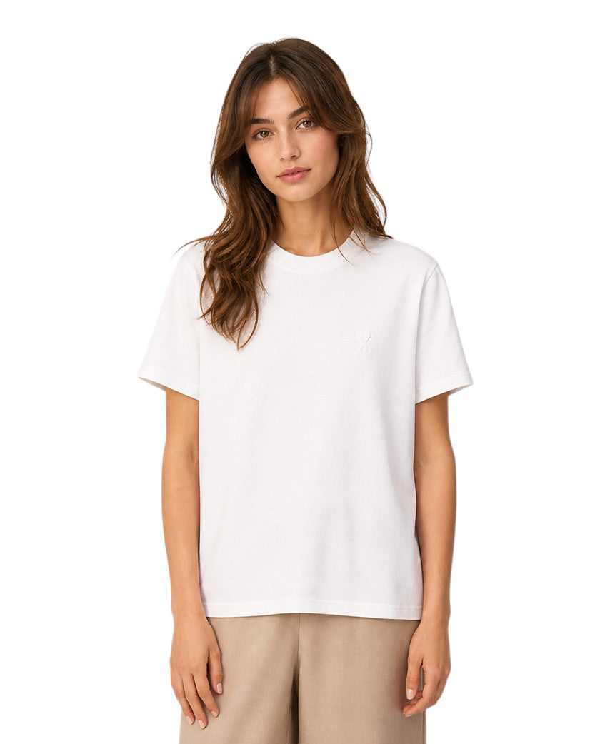 AMI Paris Ami De Coeur White Heart T-Shirt White