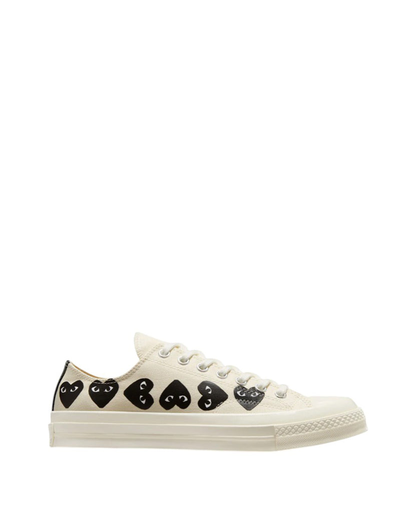 Converse x Comme Des Garcons Play Black Multi Hearts Low Top White