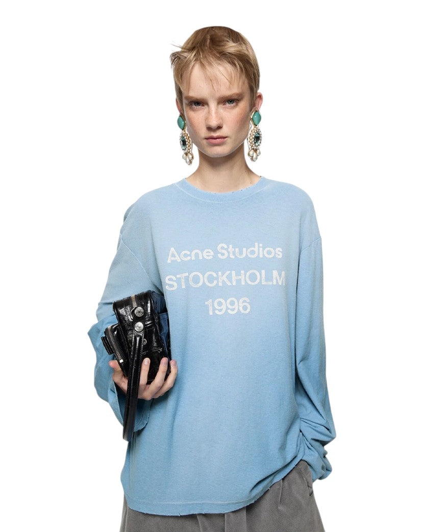 Acne Studios Stamp Logo Long Sleeve Cornflower Blue