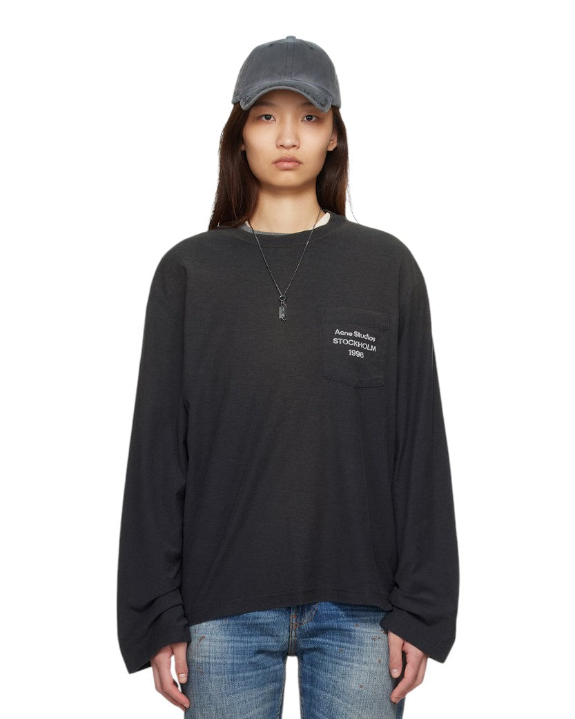 Acne Studios Logo Pocket Long Sleeve Faded Black