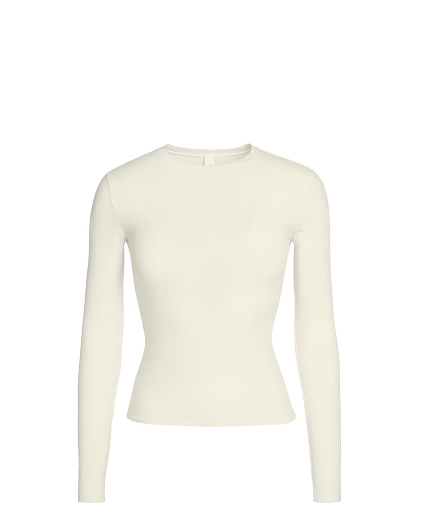 Skims Soft Smoothing Seamless Long Sleeve T-Shirt Bone