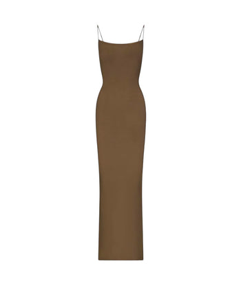 Skims Soft Lounge Long Slip Dress Cocoa