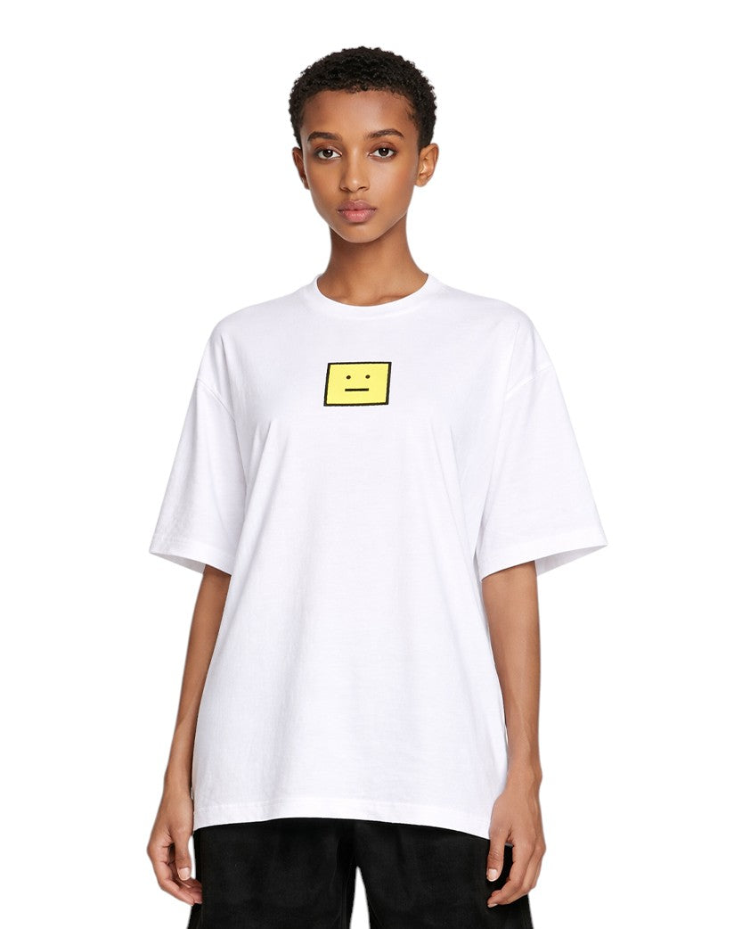 Acne Studios Face Stretch-Cotton T-Shirt White