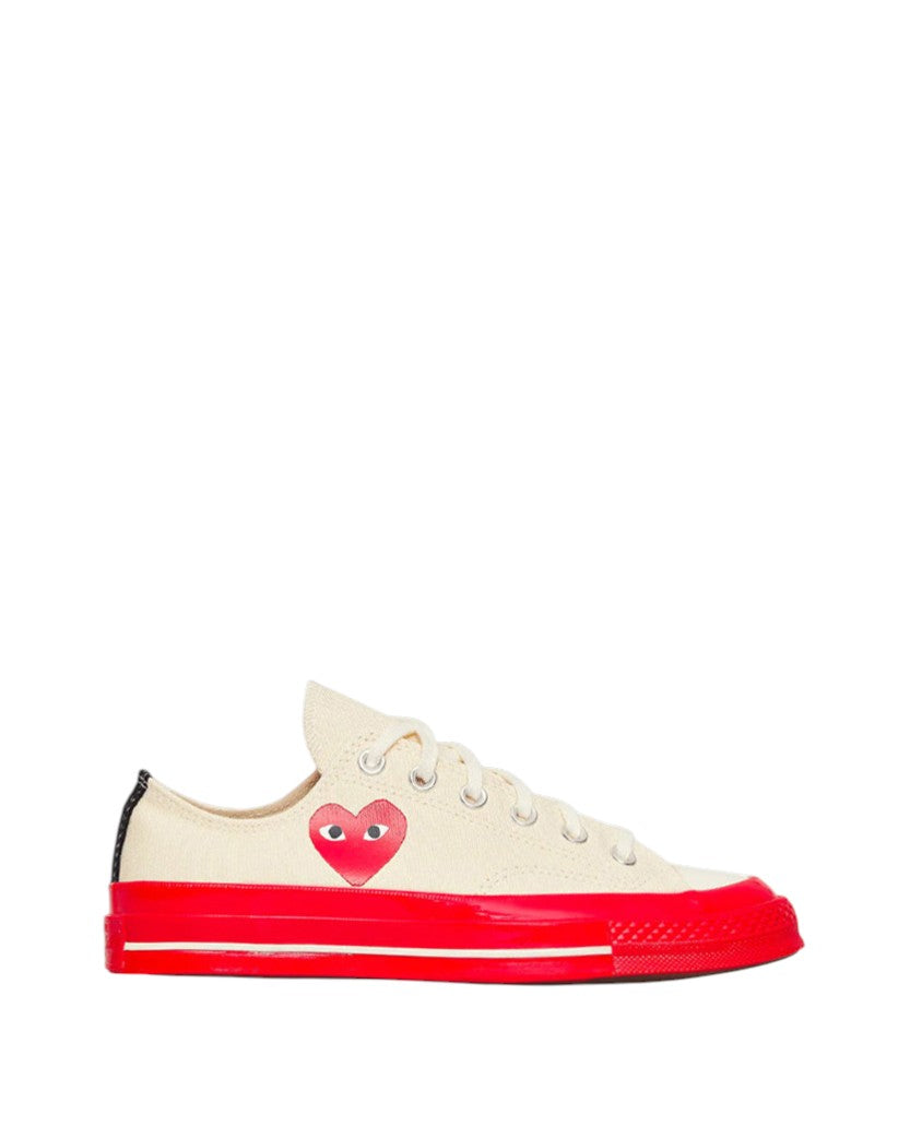 Converse x Comme Des Garcons Play Low Top Sneakers Beige/Red Low