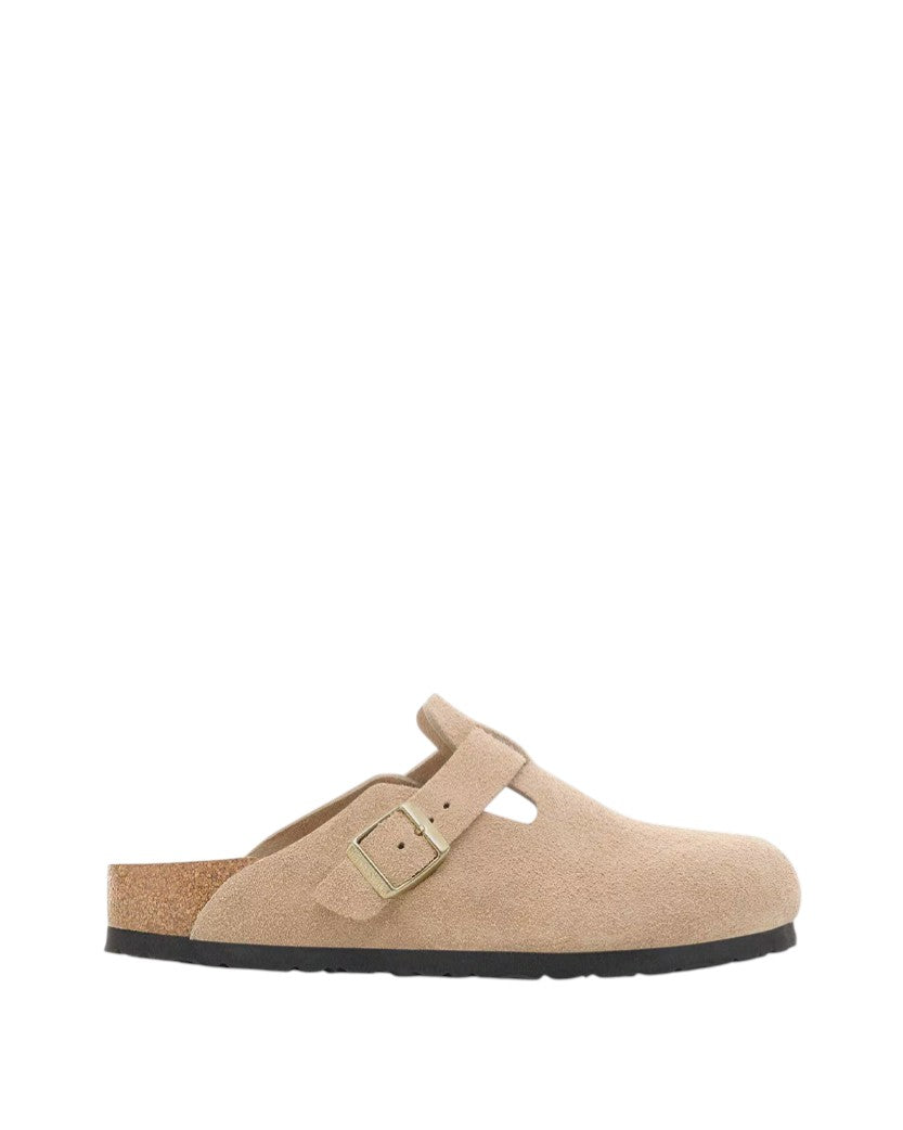 Birkenstock Boston Soft Footbed Suede Leather Sandcastle