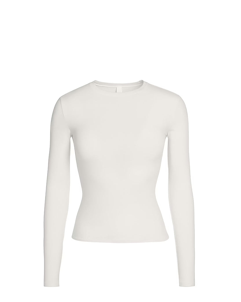 Skims Soft Smoothing Seamless Long Sleeve T-Shirt Marble