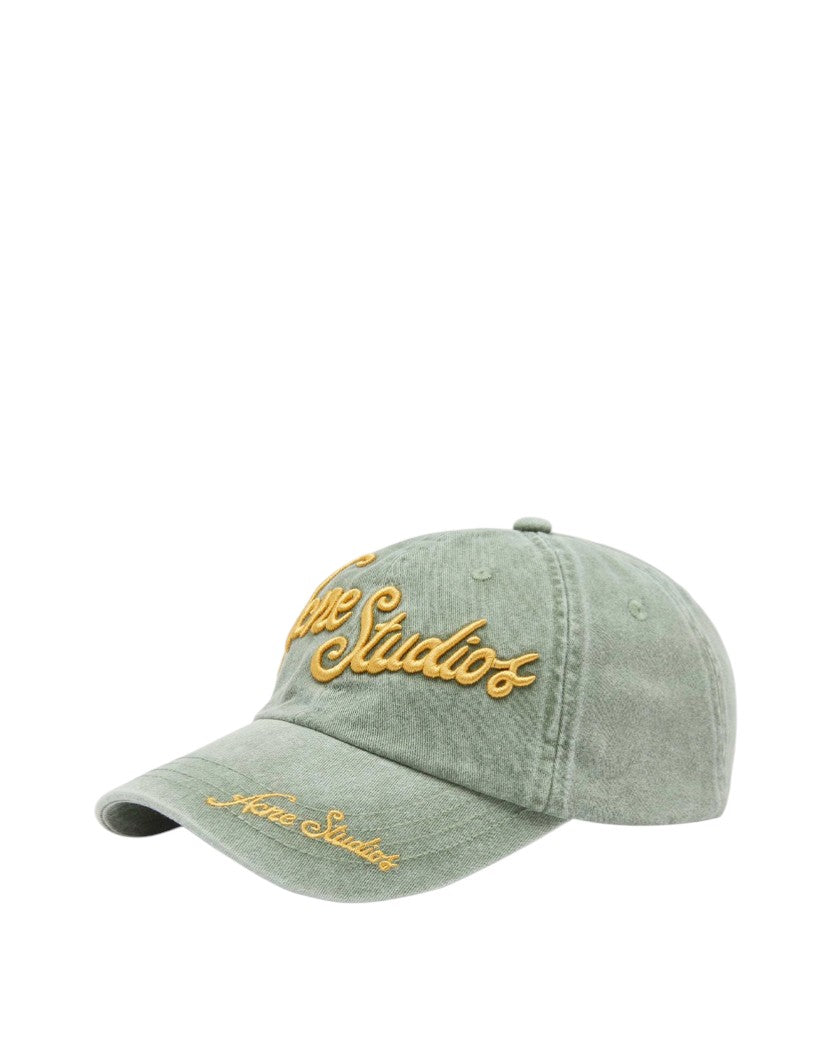 Acne Studios Logo Baseball Cap Faded Green