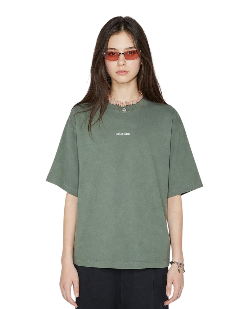 Acne Studios Logo cotton jersey T-shirt Khaki