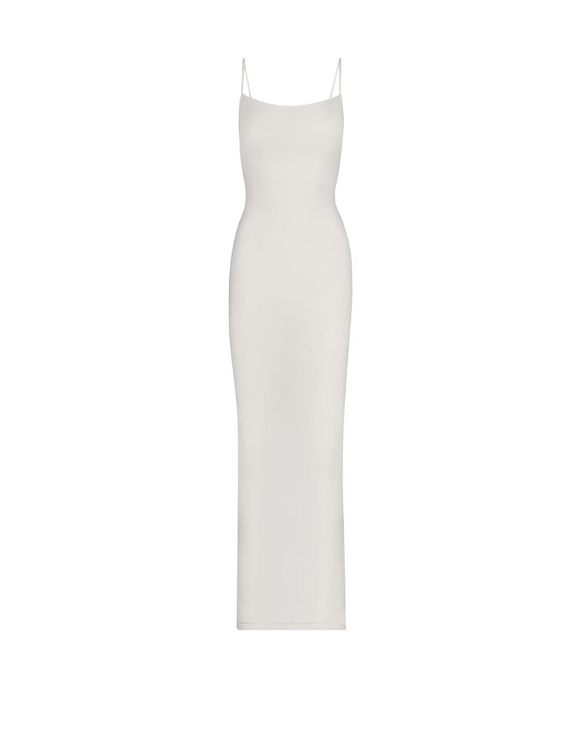 Skims Soft Lounge Long Slip Dress Marble
