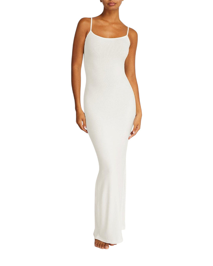 Skims Soft Lounge Long Slip Dress Marble