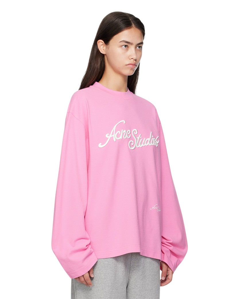 Acne Studios Exford Tourist Logo Long Sleeve Bubble Pink