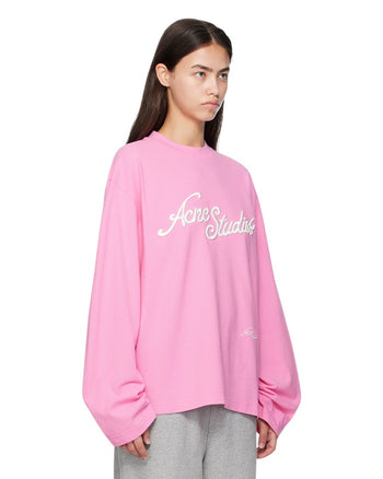 Acne Studios Exford Tourist Logo Long Sleeve Bubble Pink