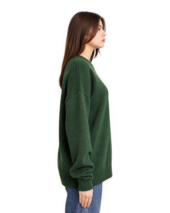 AMI Paris Ami De Coeur Oversize Sweater Green Red Heart