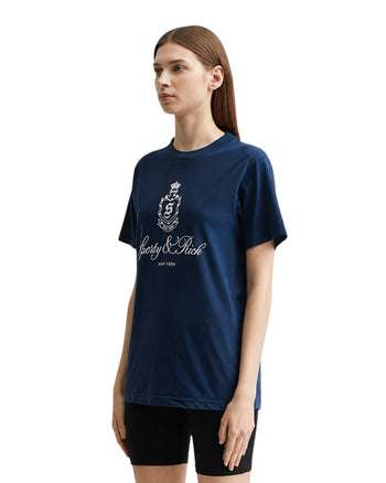Sporty & Rich Vendome T-Shirt Navy/White