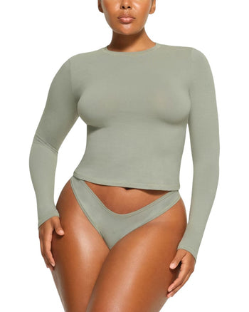Skims Soft Smoothing Seamless Long Sleeve T-Shirt Mineral