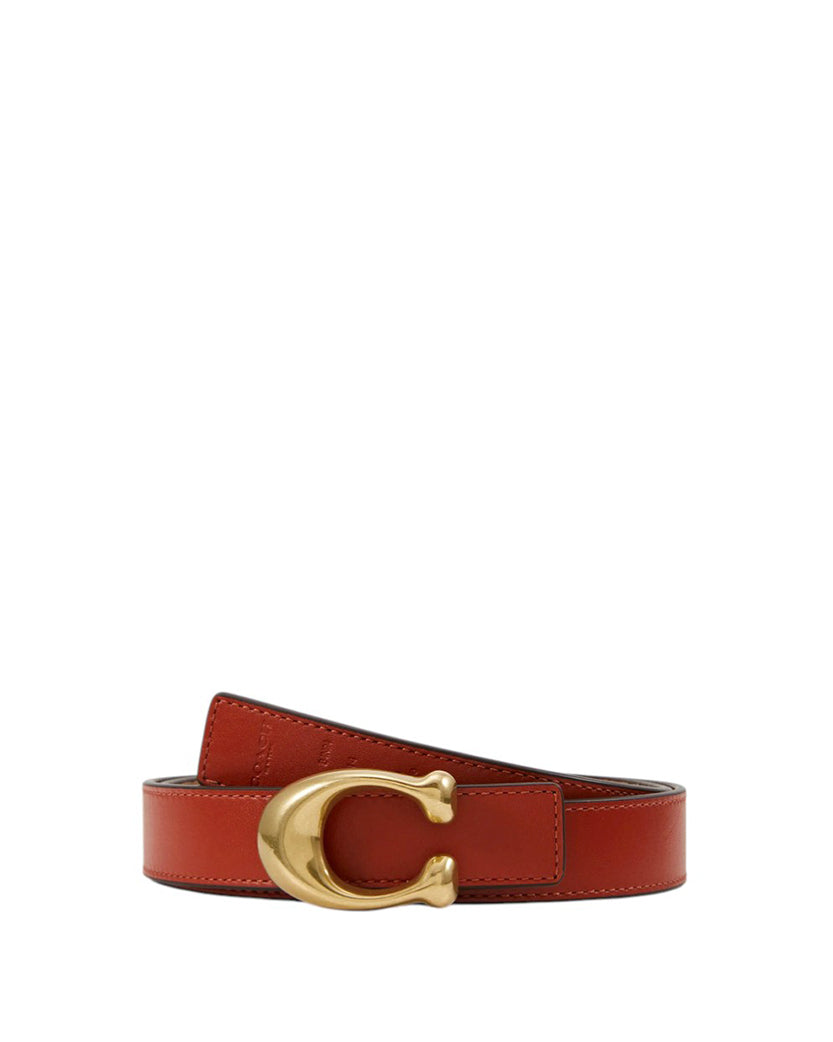 Coach Signature Buckle Reversible Belt Tan/Rust