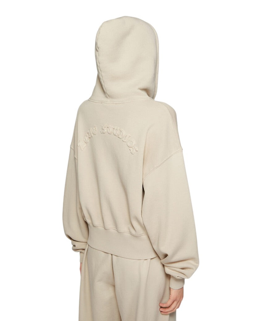 Acne Studios Felly Gothic Logo Zip Up Hoodie Faded Grey