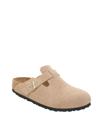 Birkenstock Boston Soft Footbed Suede Leather Sandcastle