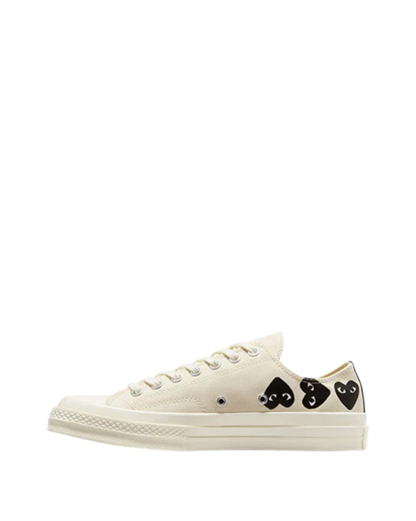 Converse x Comme Des Garcons Play Black Multi Hearts Low Top White