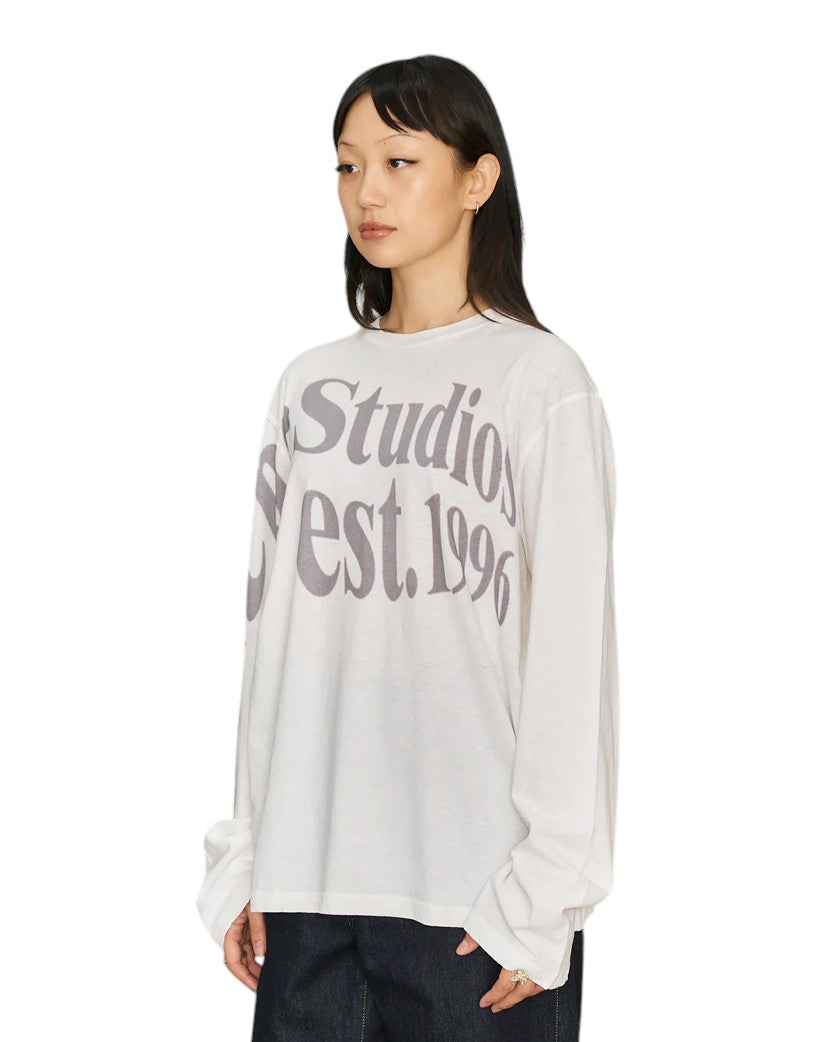 Acne Studios Relaxed Fit Graphic Long Sleeve White
