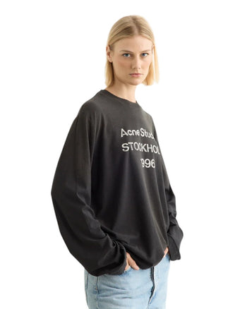 Acne Studios Stamp Logo Long Sleeve Faded Black