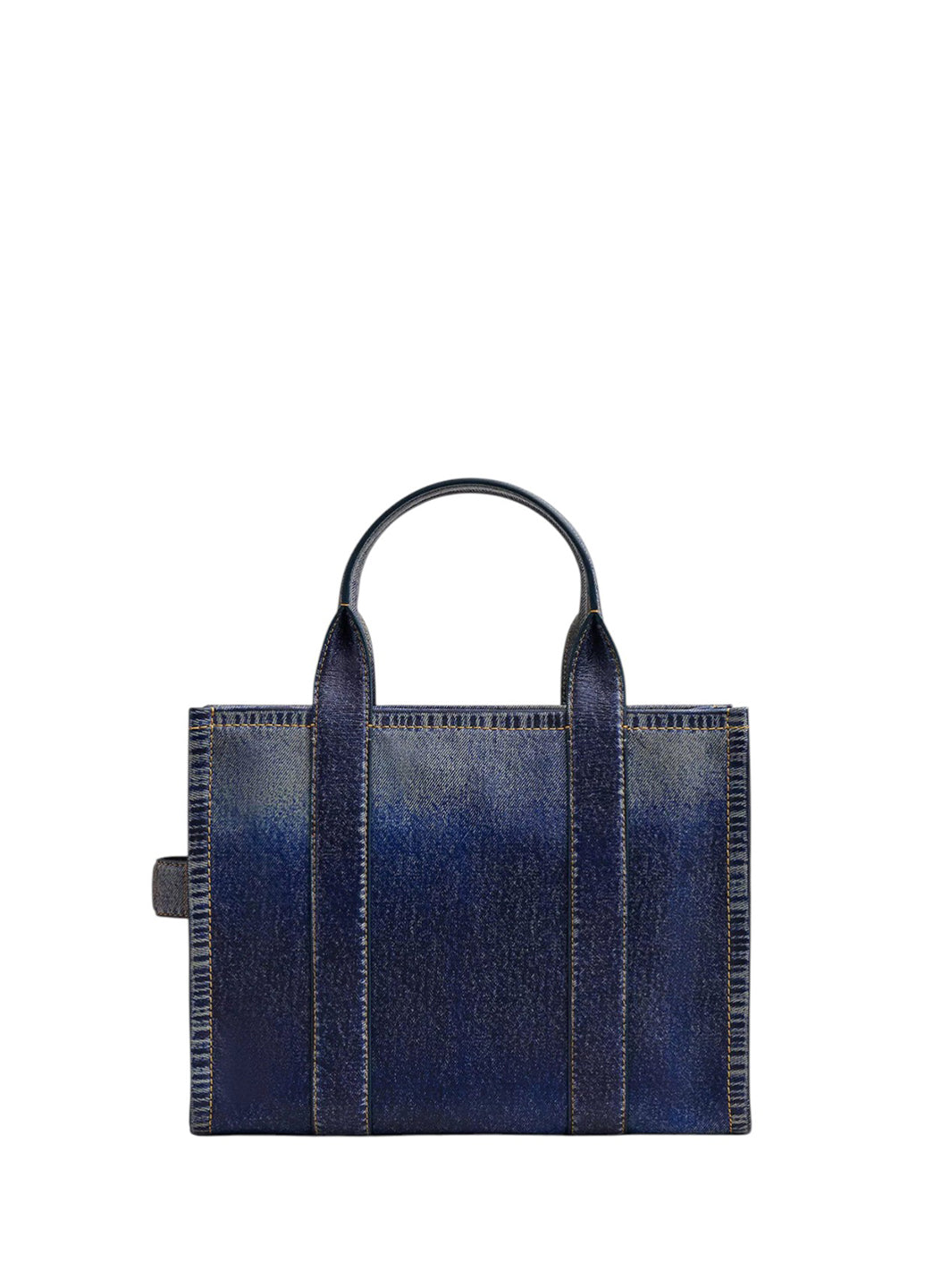 Marc Jacobs Denim Printed Leather Small Tote Bag Blue