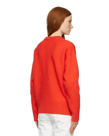 AMI Paris Ami De Coeur Oversize Sweater Red
