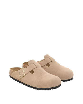Birkenstock Boston Soft Footbed Suede Leather Sandcastle