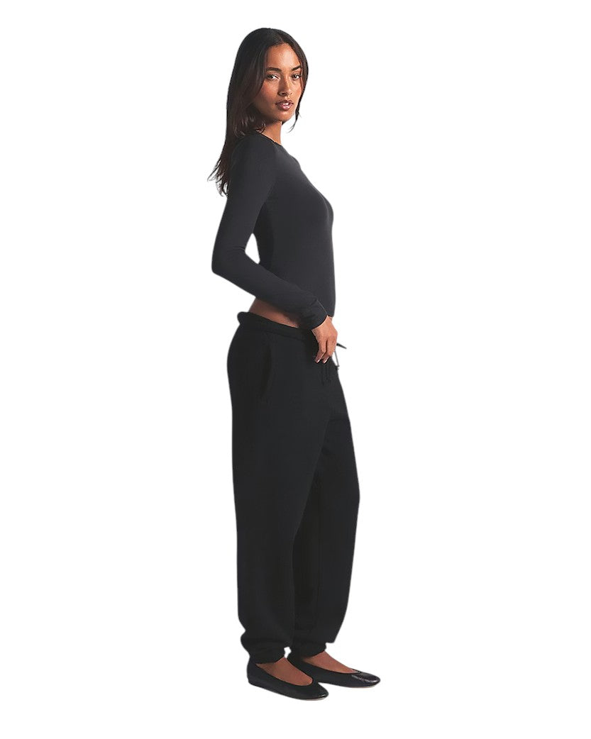 SKIMS ストレッチシルク ボタンアップ ナイトドレス（ロングシャツ）M Лонгслів Skims Soft Smoothing Seamless Long Sleeve T-Shirt Onyx
