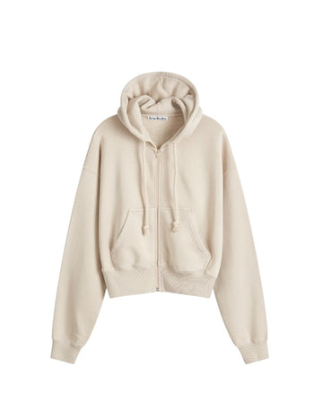 Acne Studios Felly Gothic Logo Zip Up Hoodie Faded Grey