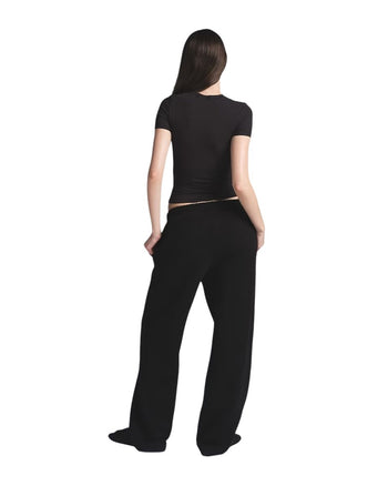 Skims Cotton Fleece Straight Leg Pant Barely Black