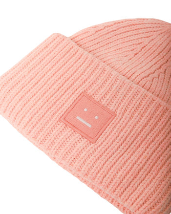 Acne Studios Rib knit beanie hat pink