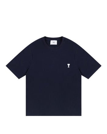 AMI Paris Ami De Coeur White Heart T-Shirt Navy Blue