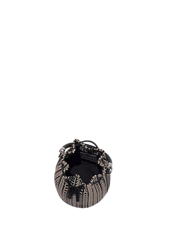 Marc Jacobs The Monogram Leather Micro Bucket Bag Black