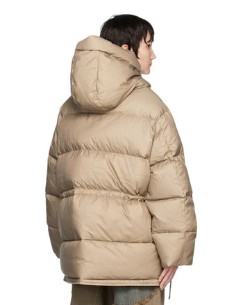 Acne Studios Hooded puffer coat Beige