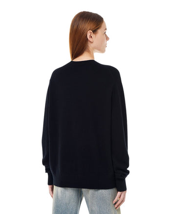 Acne Studios Face Patch Crewneck Sweatshirt Black