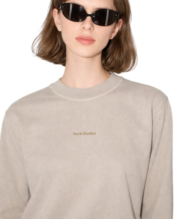 Acne Studios Erwin Long Sleeve Stamp Tee Oyster