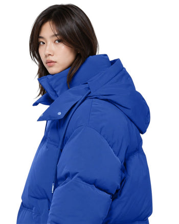 AMI Paris Ami de Coeur-Patch Padded Jacket Blue