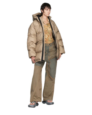 Acne Studios Hooded puffer coat Beige