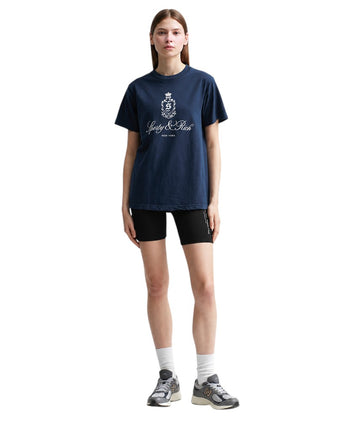 Sporty & Rich Vendome T-Shirt Navy/White