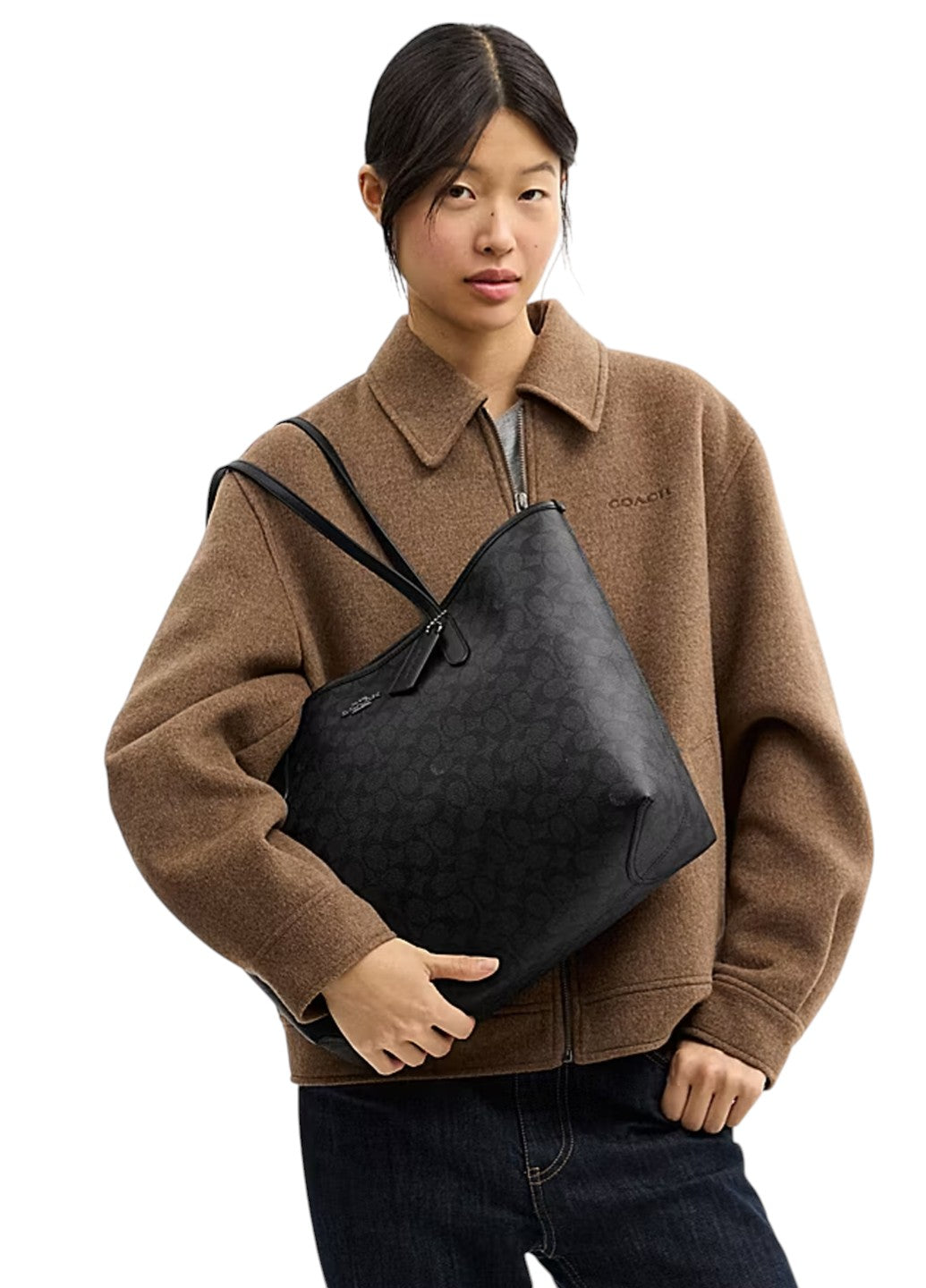 コーチ　ブリーカー シティー キャンバス シティー トート Сумка Coach City Tote In Signature Canvas Black — SSTORIES