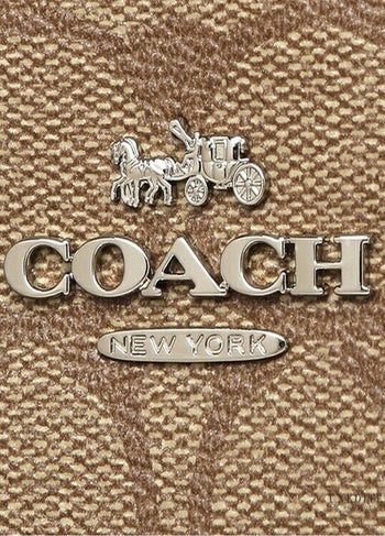 Coach City Tote In Signature Canvas Light Brown/Pink