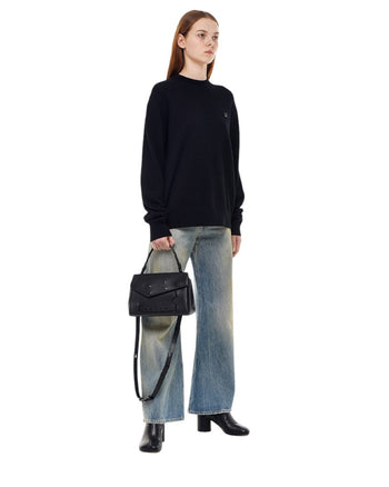Acne Studios Face Patch Crewneck Sweatshirt Black